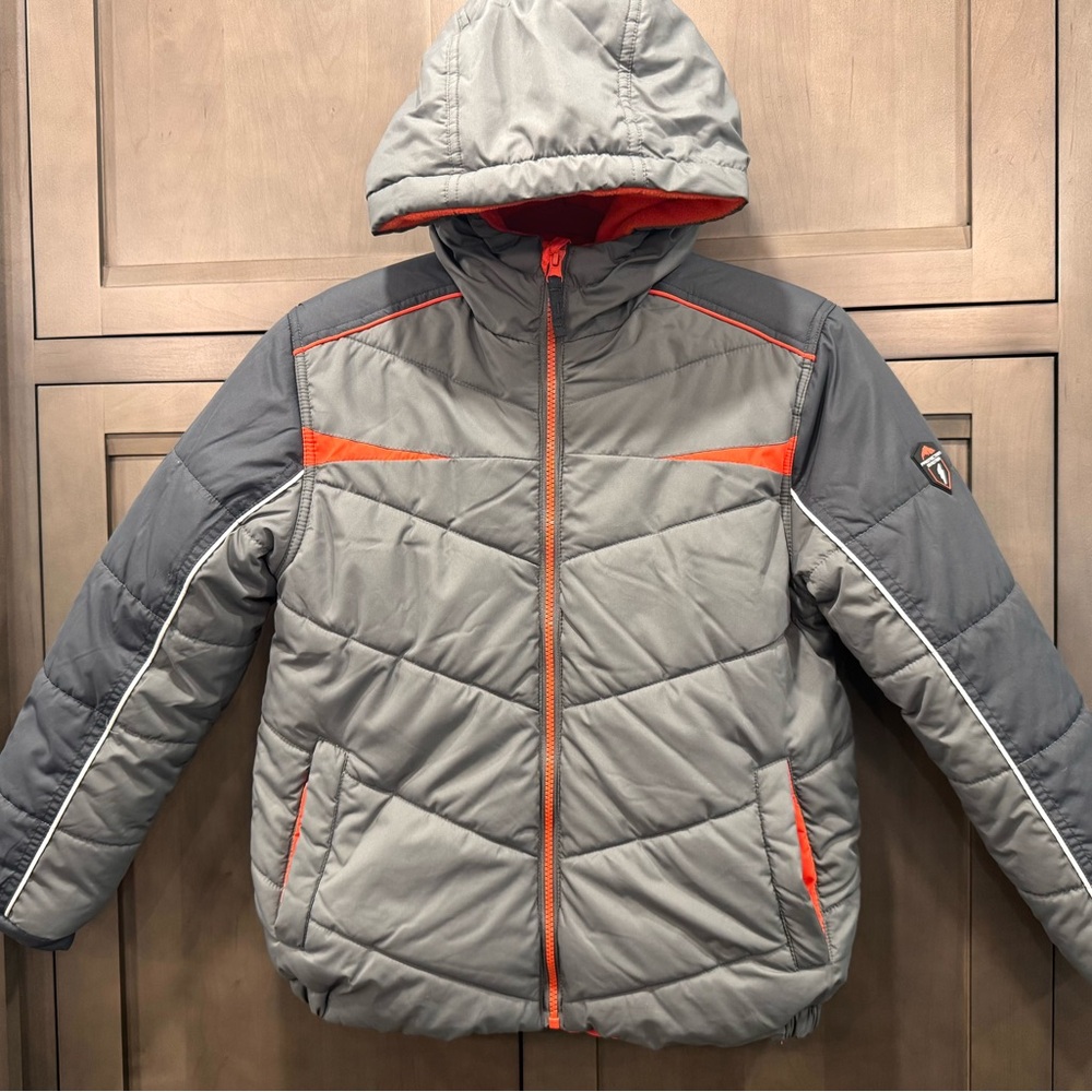 Gray and Orange "Protection System" Kids Winter Coat/Jacket Size 10/12
